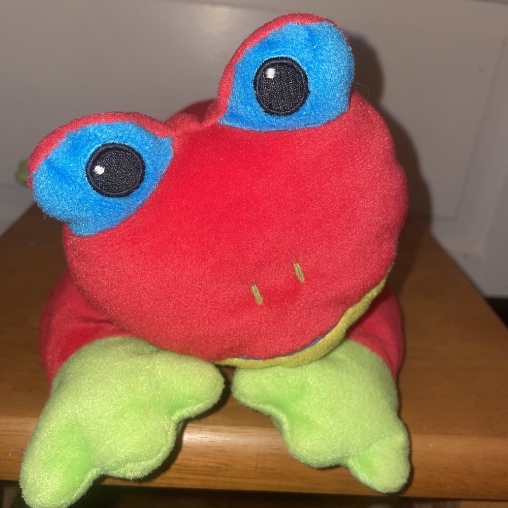 TY Beanie Pillow Pals Ribbit the Red Frog Plush‎ Stuffed Toy 1998 14" No Tags